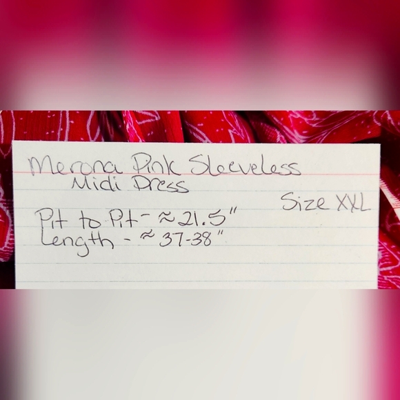Merona Pink Sleeveless Midi Dress-Size XXL - Picture 14 of 14